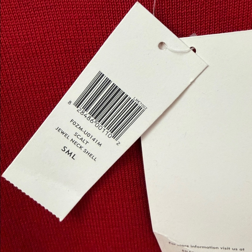 New! Eileen Fisher Silk Blend Stand Up Collar Red Sweater Set - Picture 3 of 8